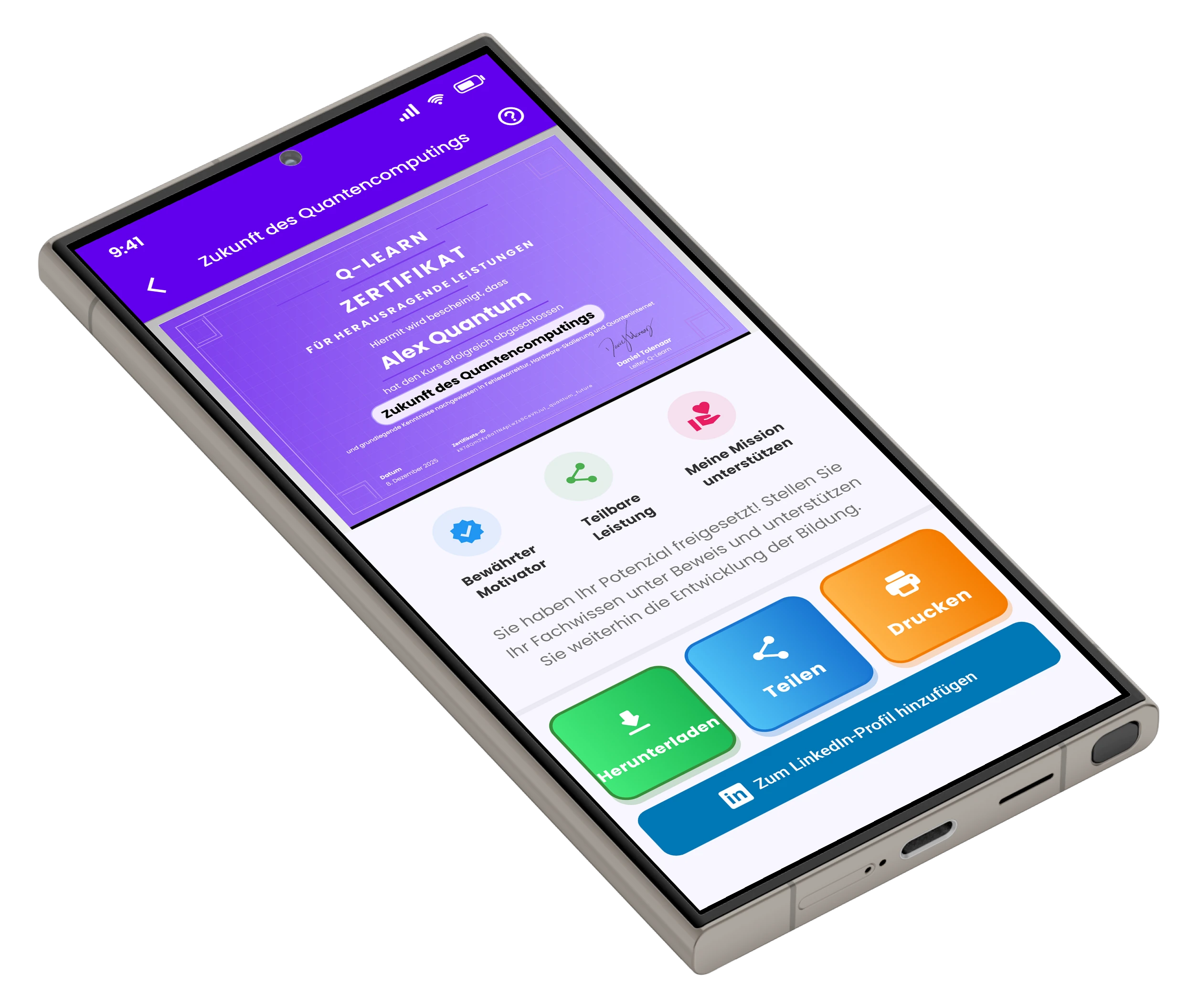 Q-Learn Zertifikat